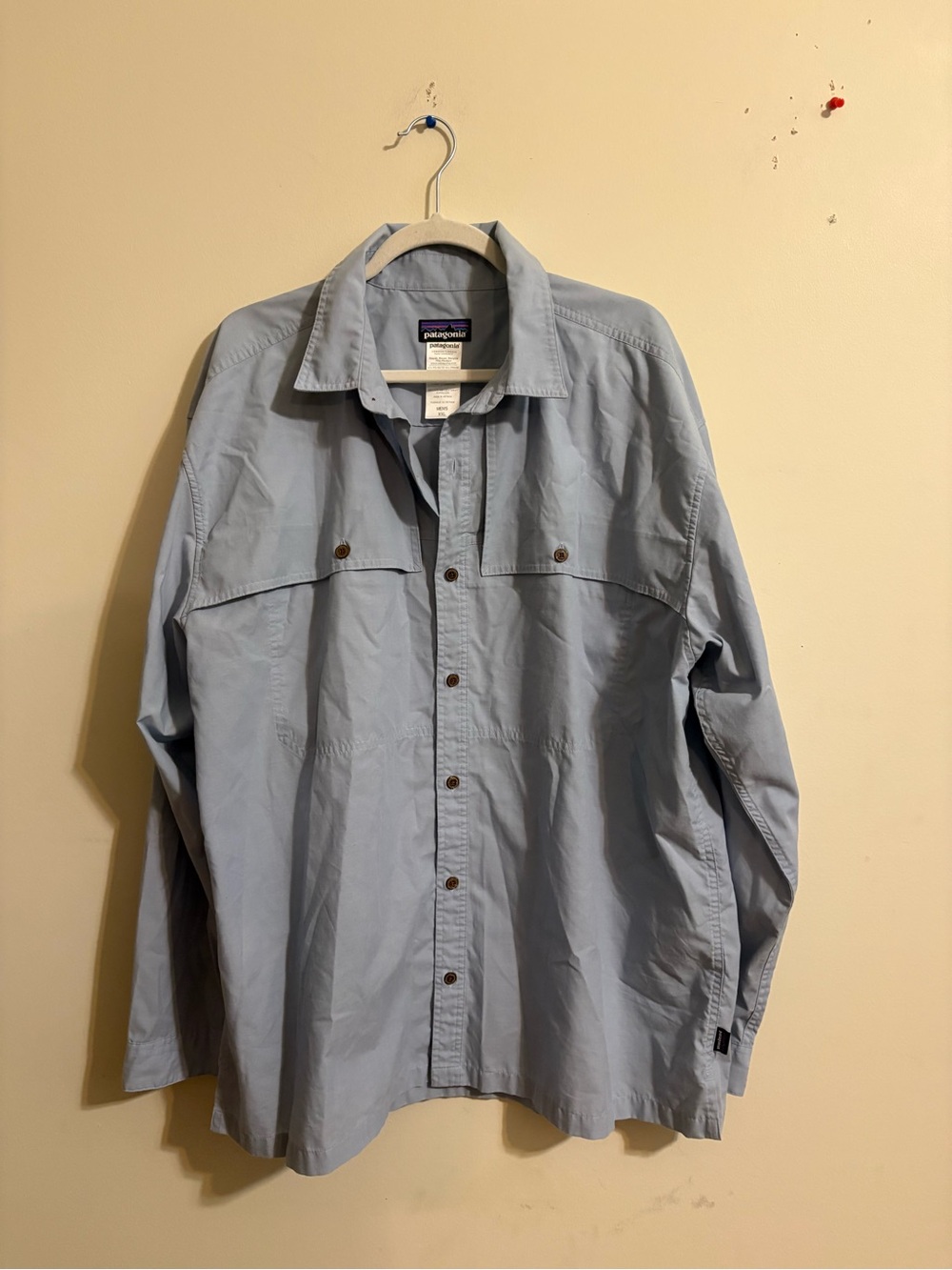 Patagonia shirt‎ Men's XXL Long Sleeved Island Hopper Shirt light blue oversized